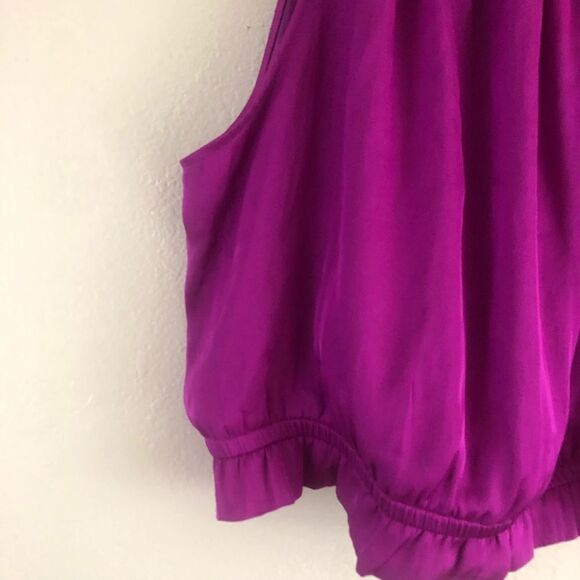 Express cropped purple open back sleeves blouse size L   New with tags - Picture 2 of 5